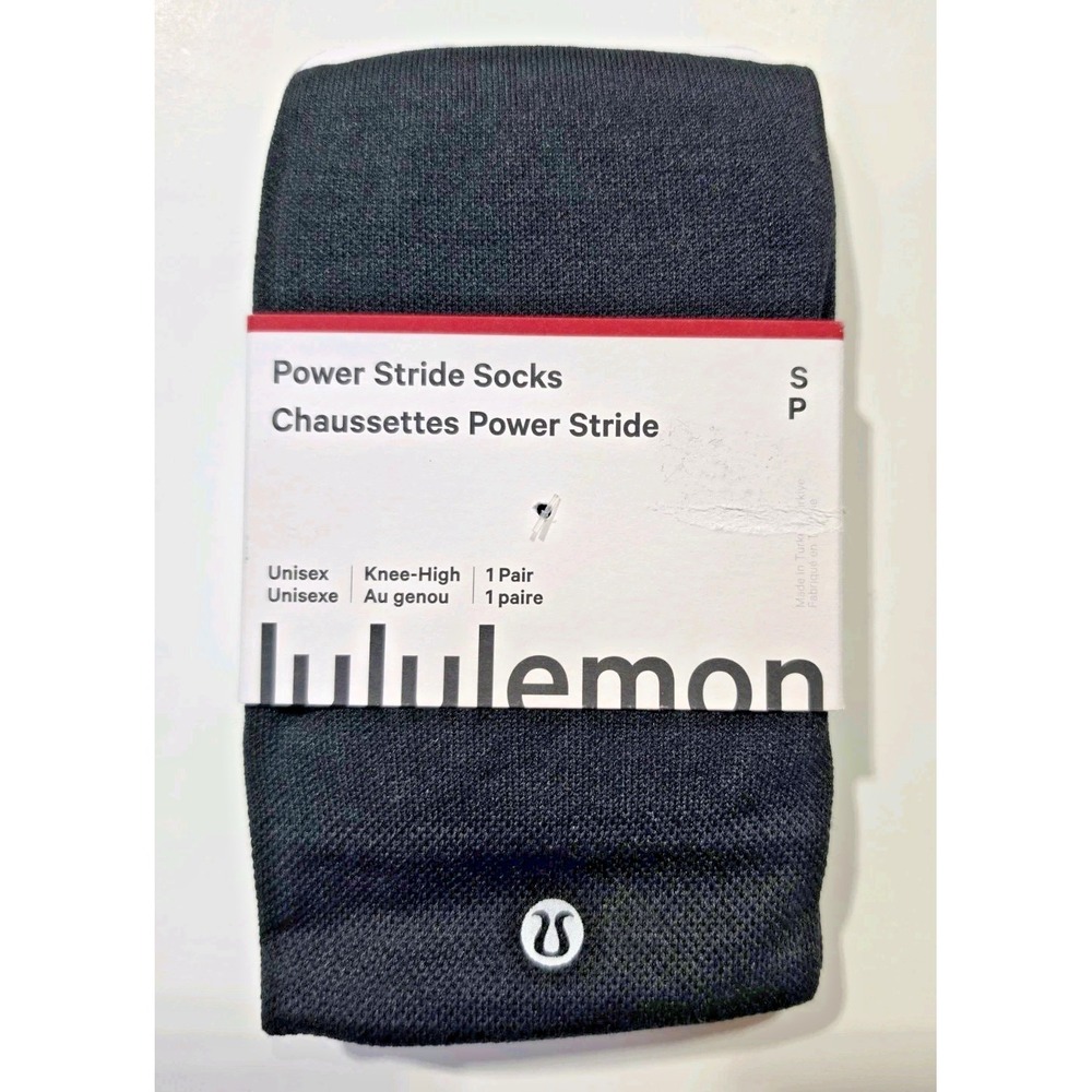 Lululemon Power Stride Knee High Socks Black Size S‎ Unisex NWT Compression